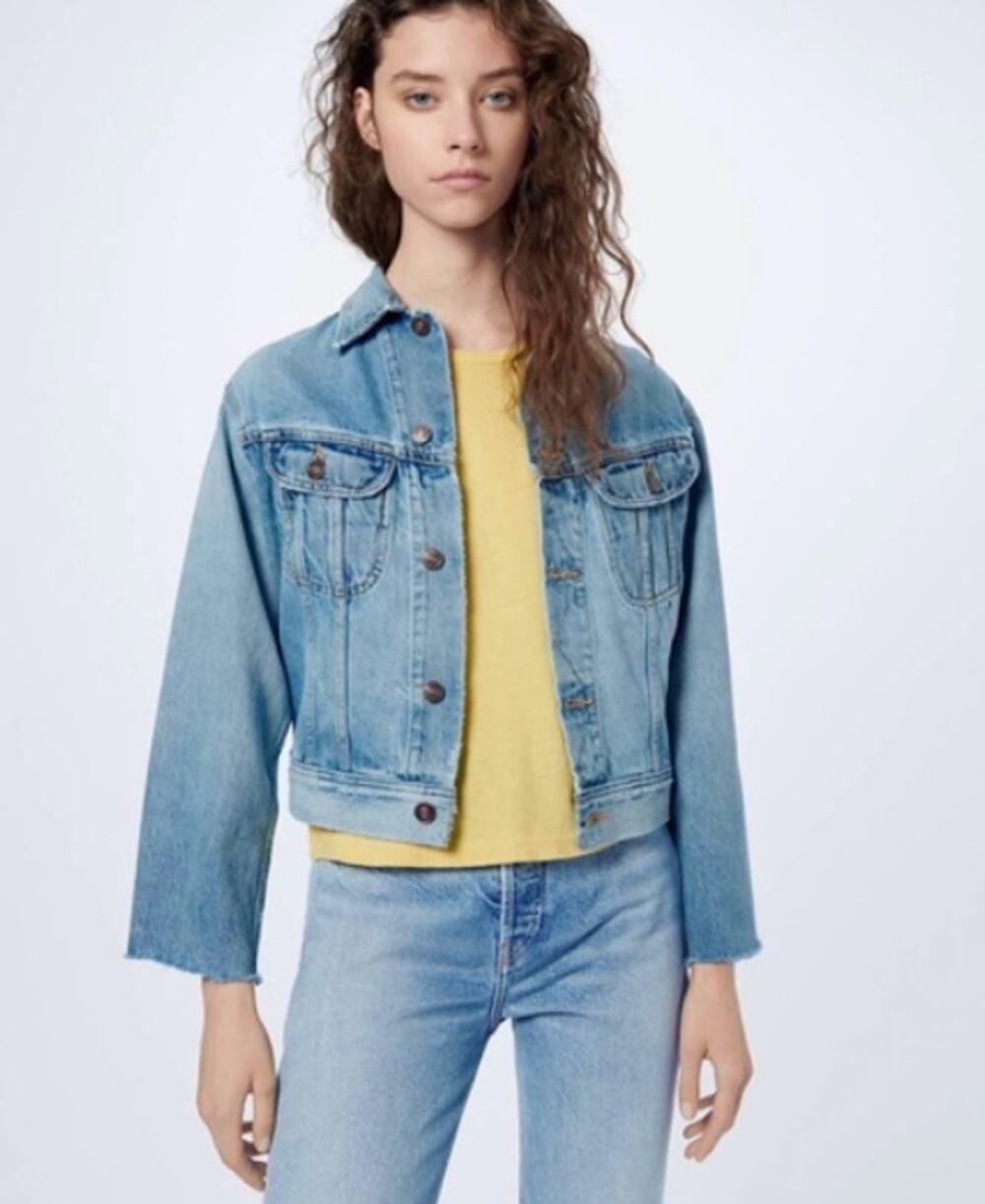 RE/DONE Women's 70s Rodeo Denim Jacket Small Blue Light Worn Distress NWOT
